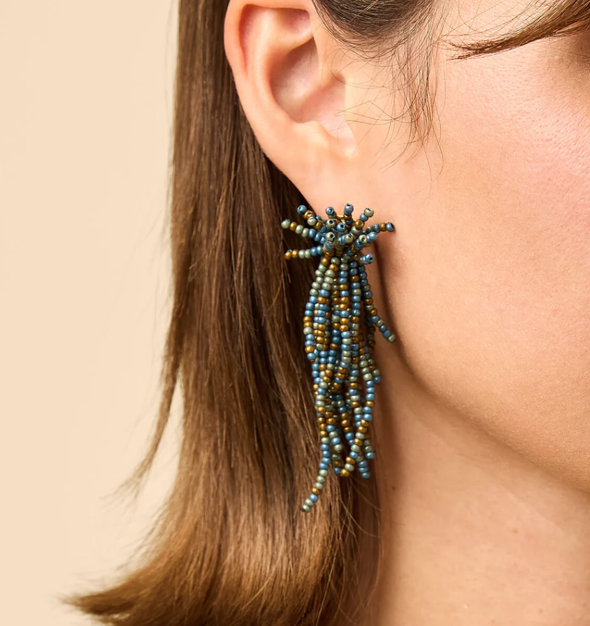 Willow Tassel Earrings Blue