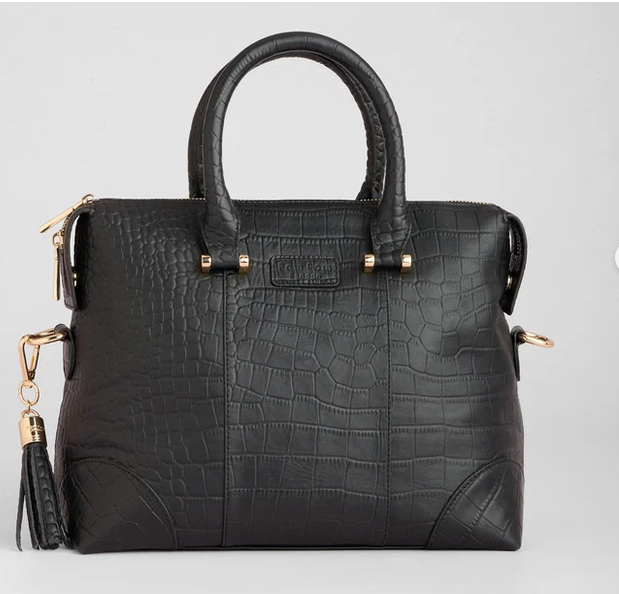 Pom Pom London Greenwich Bag Croc Black