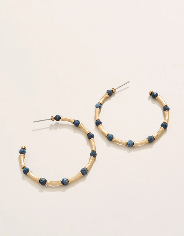 Calm Waters Hoop Earrings Blue Coral