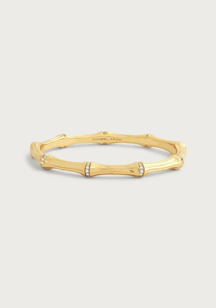 Anabel Aram Bamboo Hinged Bangle Gold