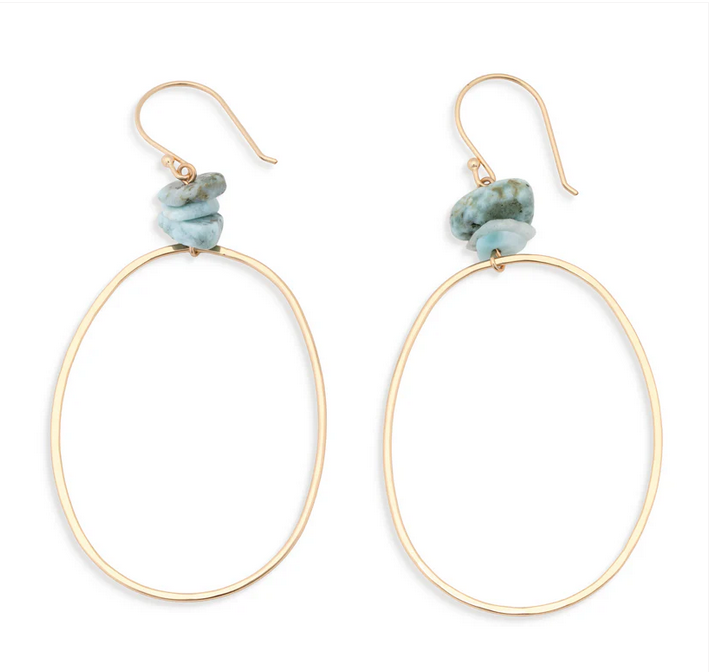 Skyler Hoop Earrings With Stack Stones Gold