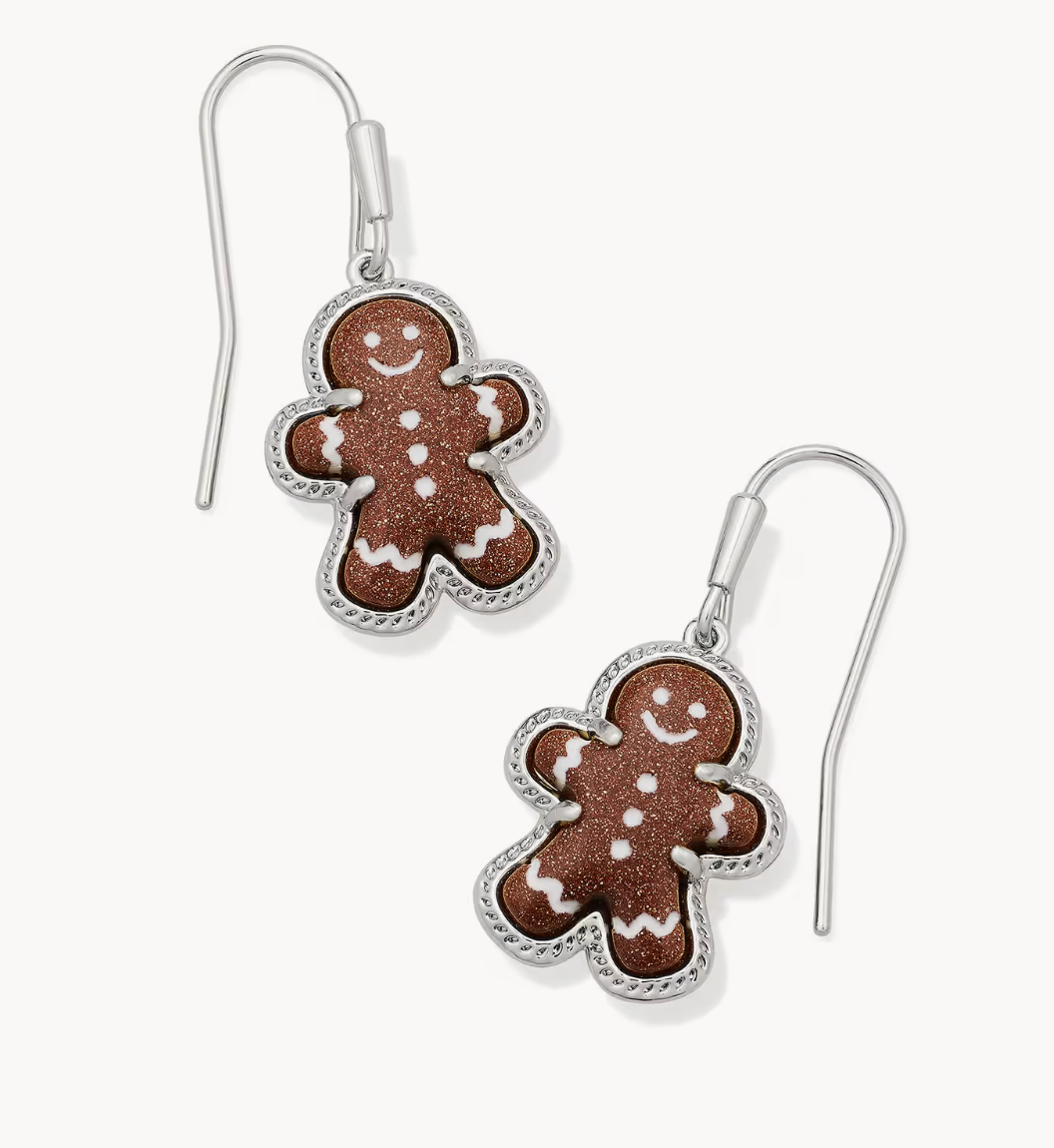 Gingerbread Drop Earring Brown Goldstone Silver