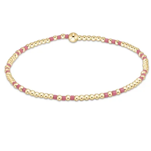 Hope Joy Pattern 2mm Bead Bracelet Bright Pink