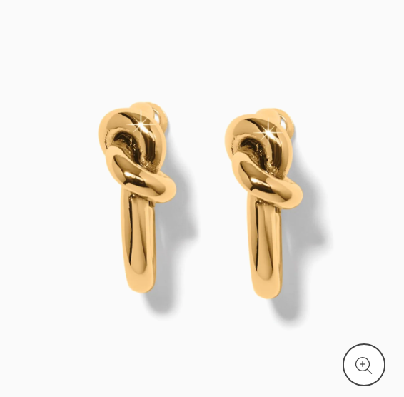 Interlok Single Knot Hoop Earrings Gold