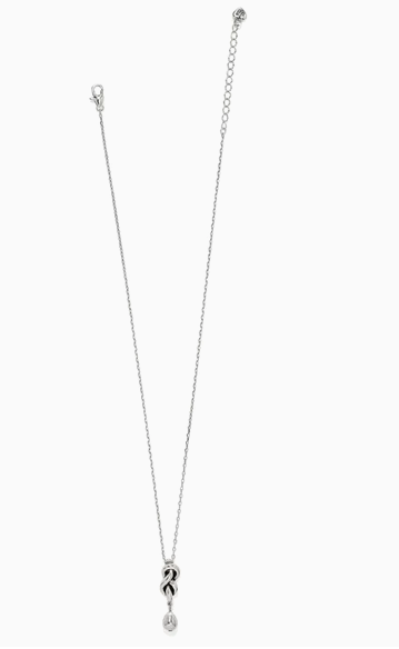 Interlok Single Knot Drop Necklace Silver