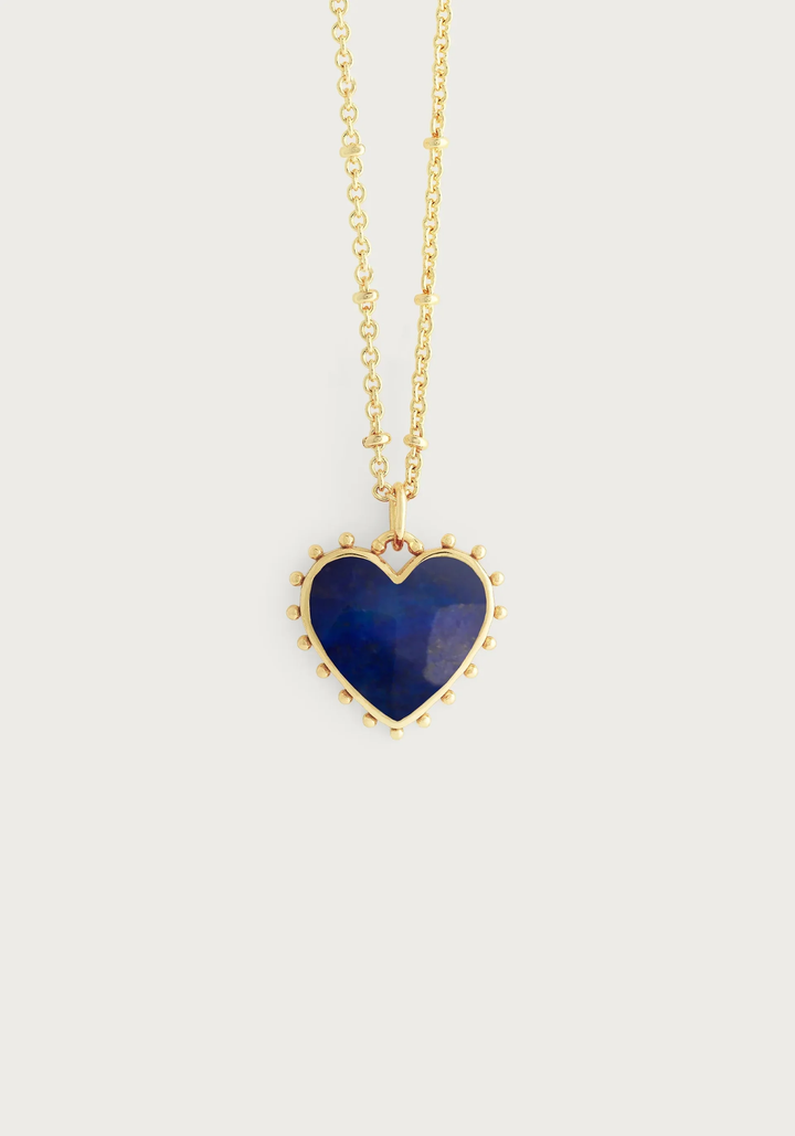 Anabel Aram Heart with Lapis Stone Pendant Necklace