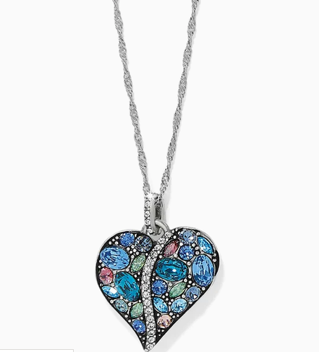Trust Your Journey Heart Necklace Silver
