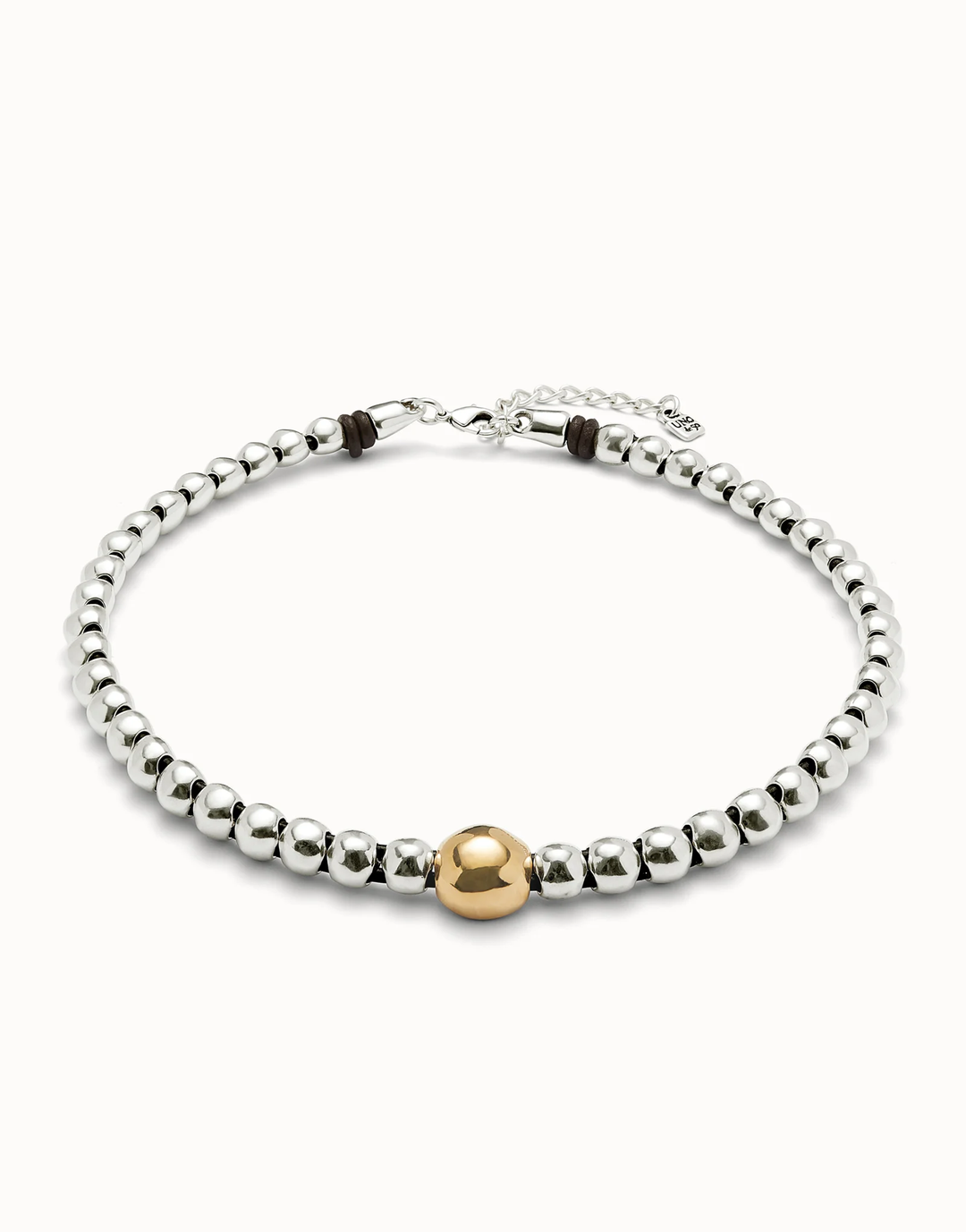 Ser Intrepida Necklace Silver Disc Choker w/Gold Disc