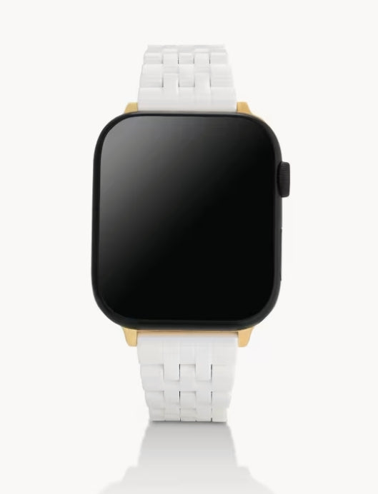 Alex 5 Link Watch Band Gold/White Ceramic