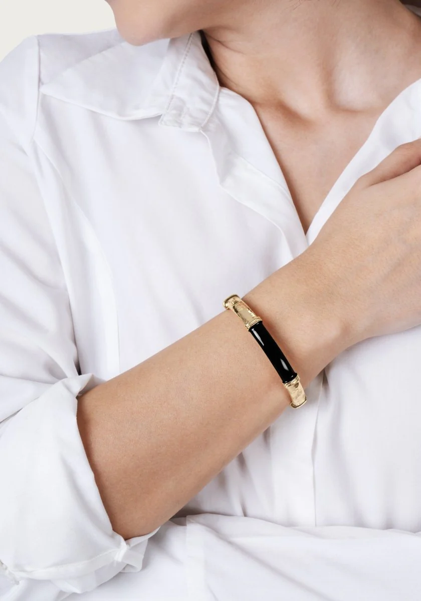 Anabel Aram Forza Hinged Bangle Black