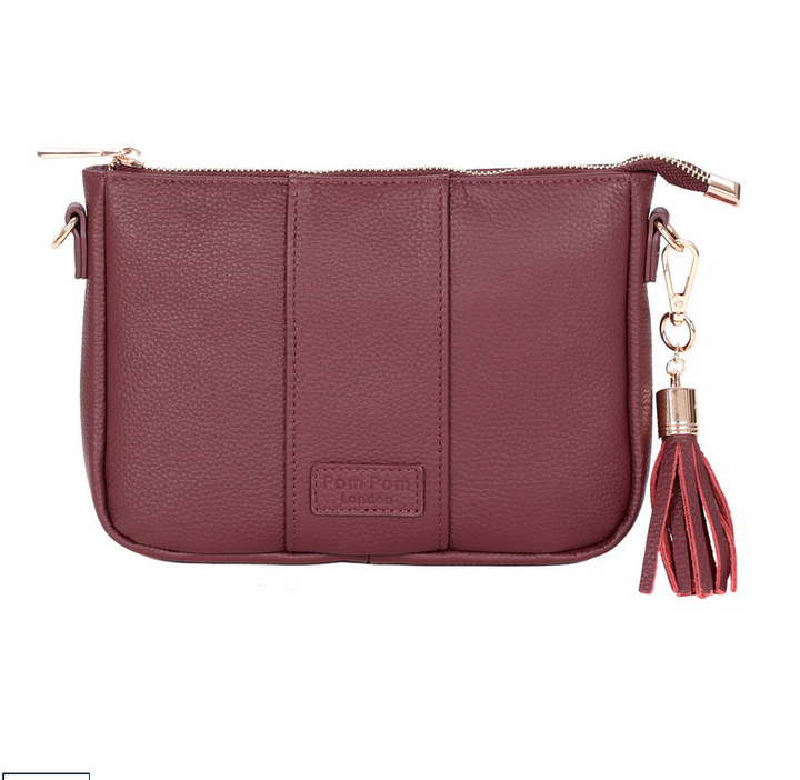 Pom Pom London City Slim Bag Deep Burgundy
