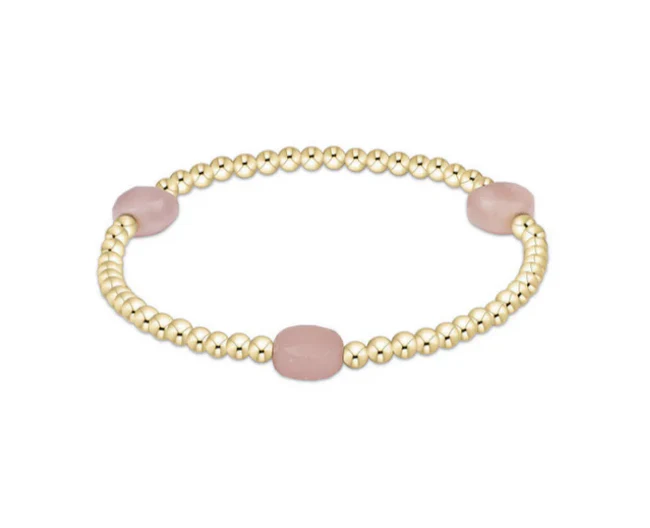 Admire Gem 3mm Bracelet Gold Pink Opal