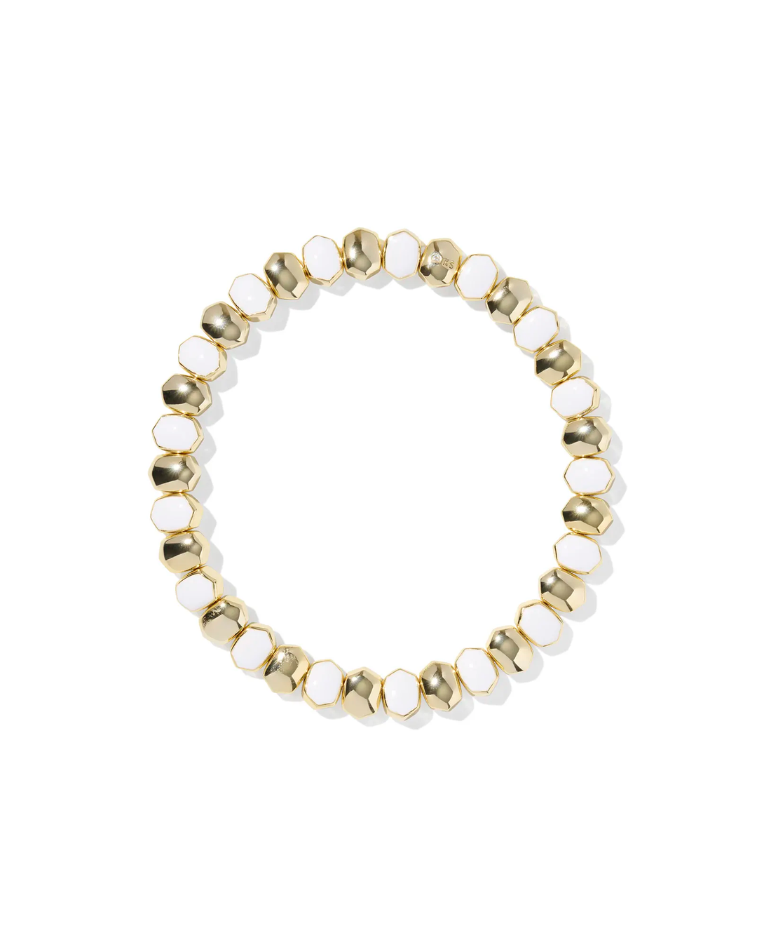 Daphne Stretch Bracelet Gold White Enamel