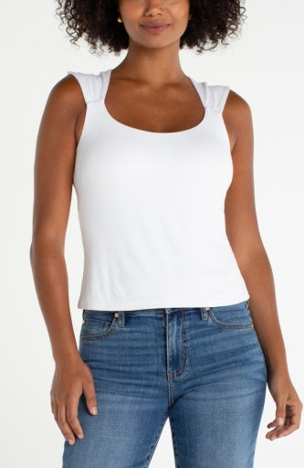 Sleeveless Built in Bra Knit Top