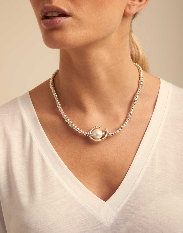 Another Round Oh Oh Oh Short Necklace with Pearl
