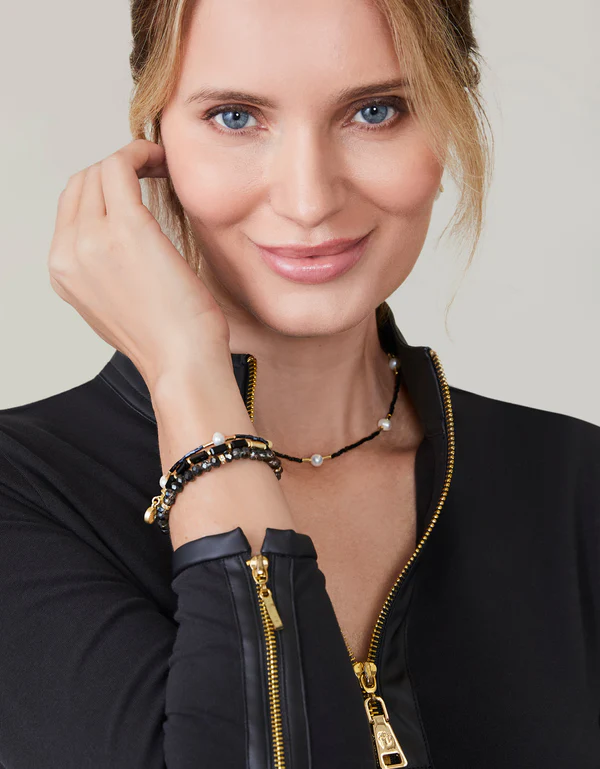 Sparkle Stretch Bracelet Stack Black