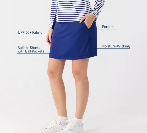 Navy Performance Skort 15"