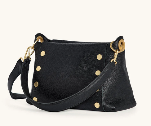 Bryan Medium Bag Black/Brushed Gold Red Zip