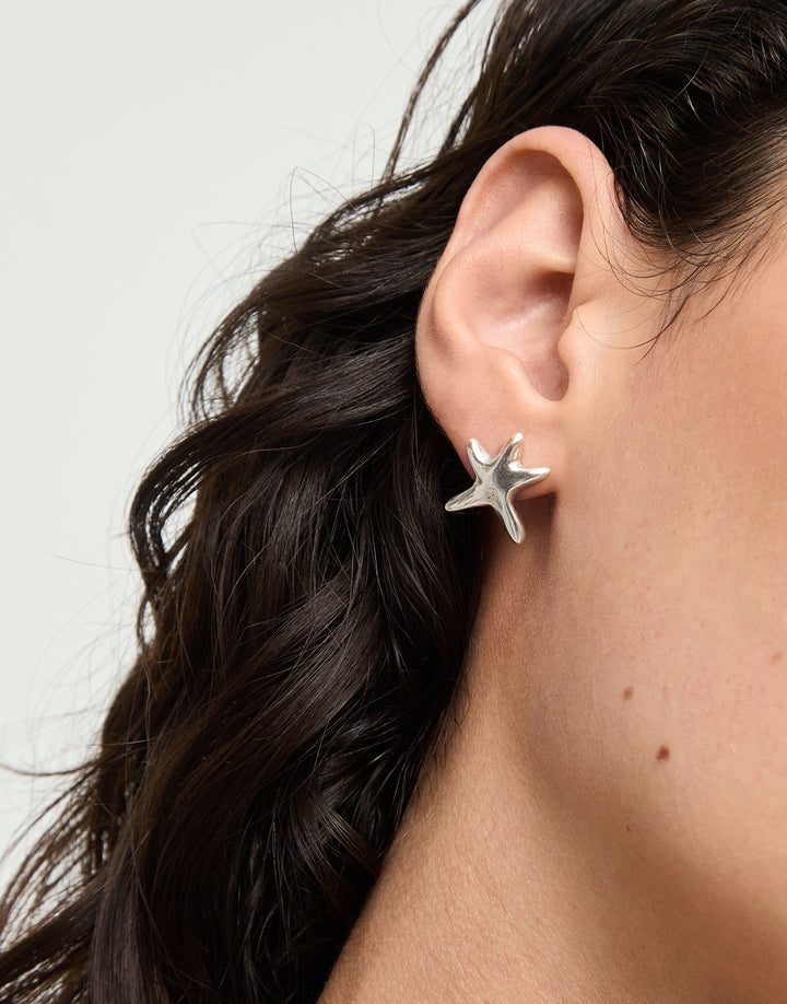 Star Stud Earrings Silver