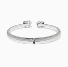 Pretty Tough Amour Heart Open Hinged Bangle Silver