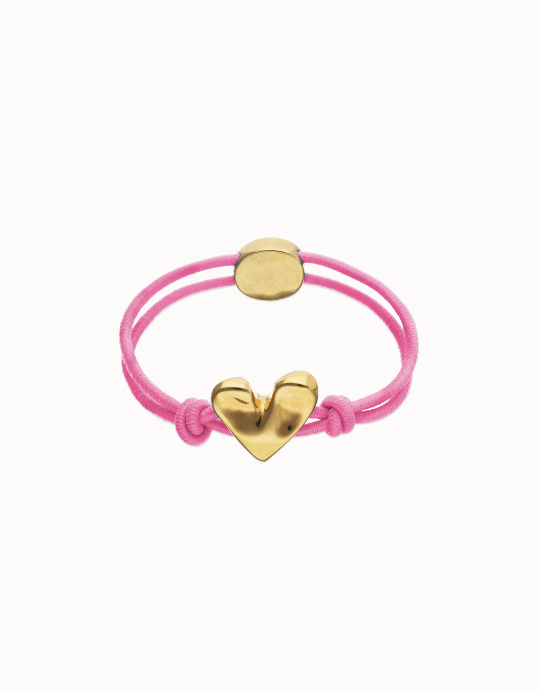 Beat Pink Elastic Bracelet with Heart Charm