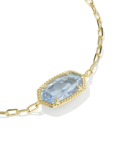 Elaina Luxe Chain Bracelet Light Blue CZ Gold