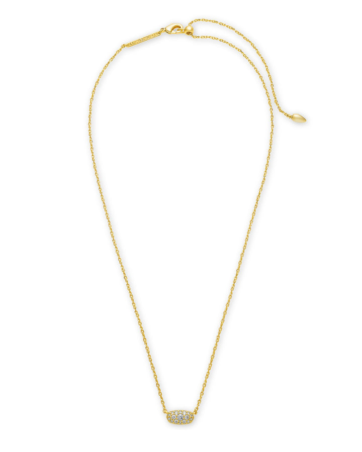 Grayson Crystal Pendant Necklace Gold Metal White CZ