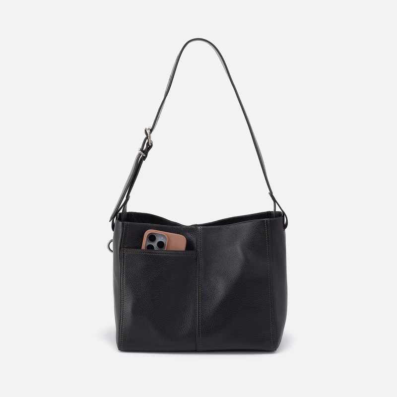 Render Shoulder Bag Black Pebbled Leather