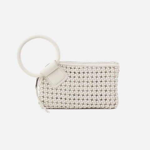 Sable Wristlet in Woven Leather Whitecap