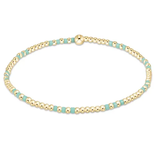 Hope Joy Pattern 2mm Bead Bracelet Mint