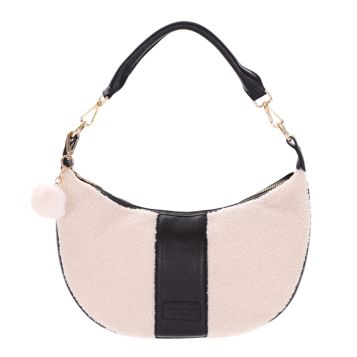 Sutton Sling Faux Fleece & Black Leather