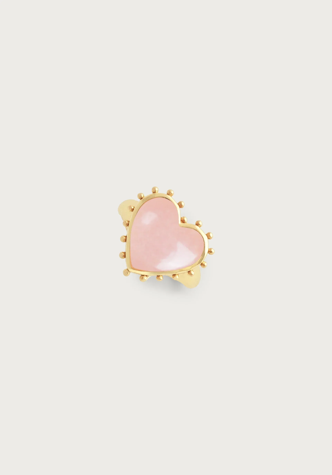 Anabel Aram Heart with Stone Ring Rose Quartz Size 7