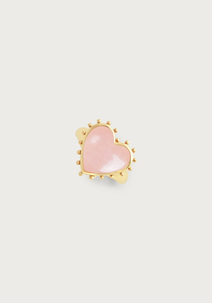 Anabel Aram Heart with Stone Ring Rose Quartz Size 7