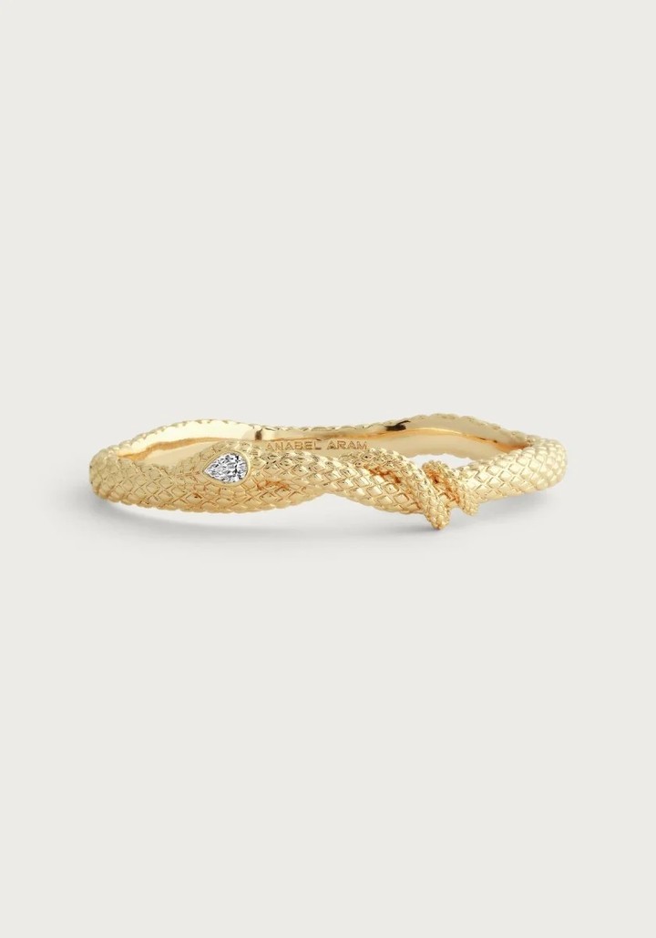 Anabel Aram Serpent Hinged Bangle Gold