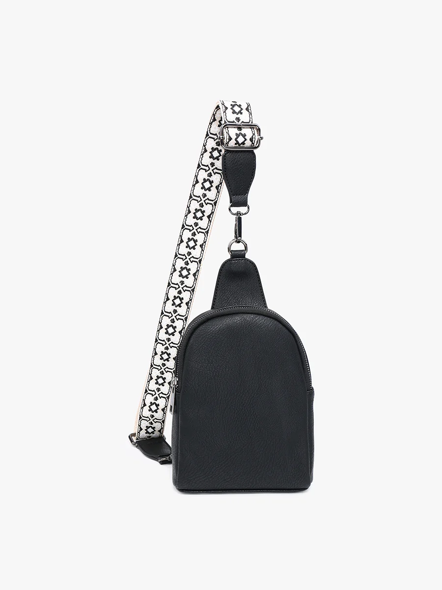 Ellen Guitar Strap Sling Bag In Black