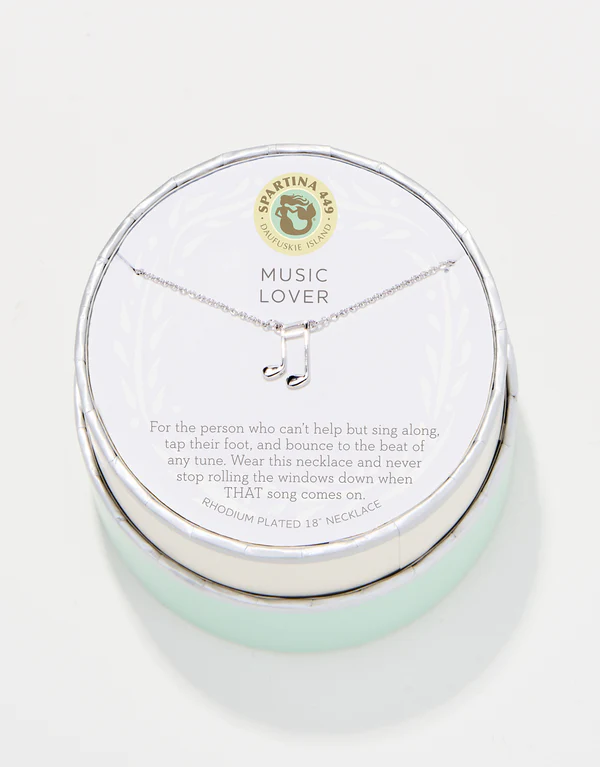 SLV Necklace 18" Music Lover/Note Silver