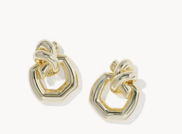 Parker Knot Open Frame Earrings Gold