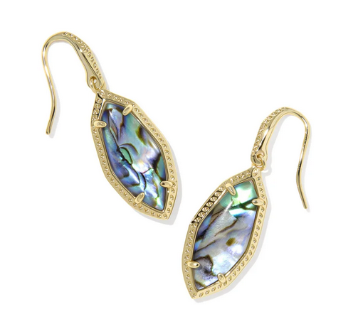 Ophelia Small Drop Earrings Iridescent Abalone Gold
