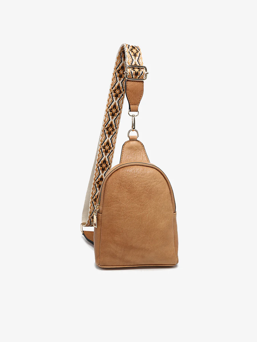 Ellen Guitar Strap Sling Bag in Caramel