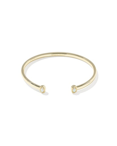 Mini Elton Cuff Bracelet White Opal Gold