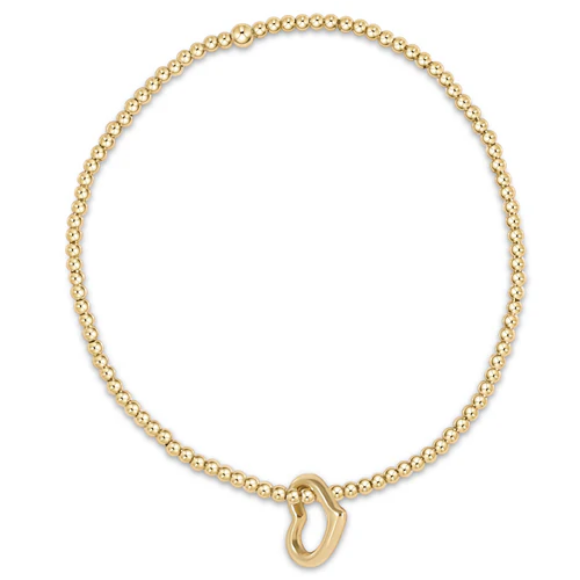 Classic Gold 2.5mm Bracelet  Love Gold Charm