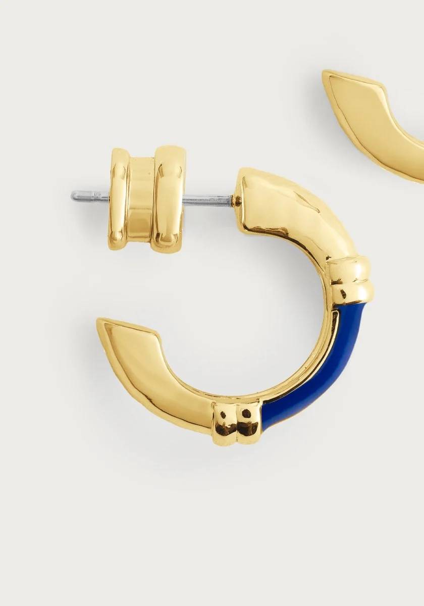Anabel Aram Forza Huggie Hoop Earrings Lapis