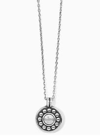 Pebble Dot Medallian Necklace Amythest