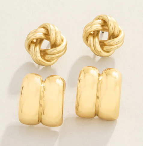 Payton Stud Earrings Set Gold