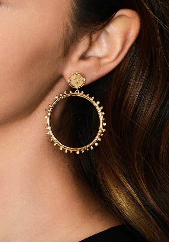 Anabel Aram Butterfly Coin Molten Hoops