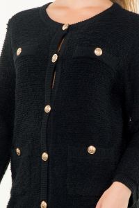 Long Sleeve Midi Cardigan Black