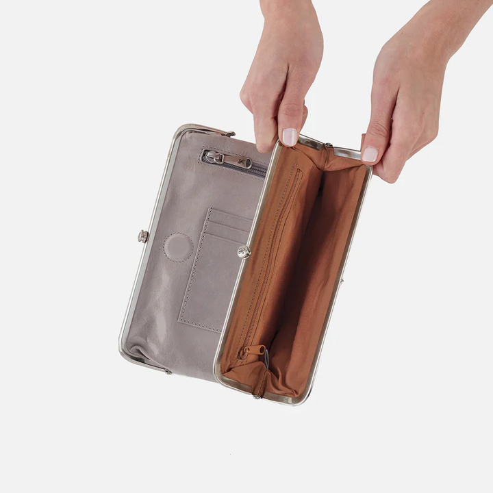 Lauren Clutch Leather Wallet Light Grey