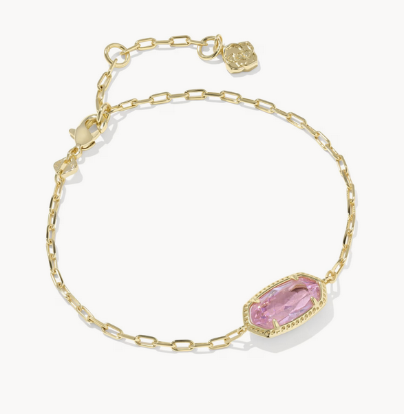 Elaina Luxe Chain Bracelet Light Pink CZ Gold