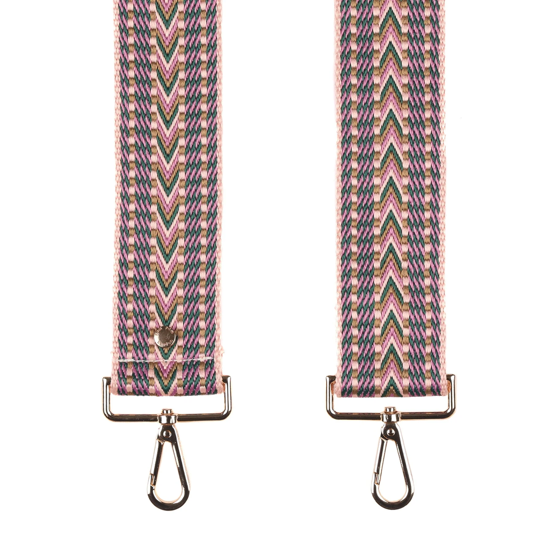 Pom Pom Strap Wood Rose Tribal