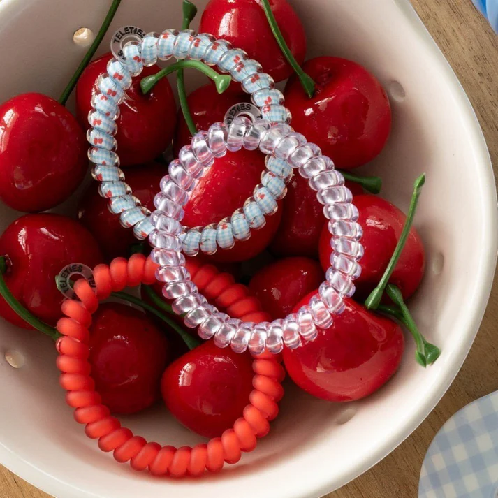 3 Pack Small Hair Ties Basket of Cherries